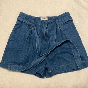 L'agence Women's Hillary Paperbag Denim Shorts New With Tags